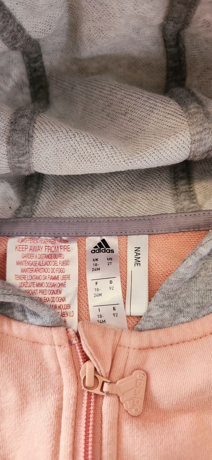 Ensemble Fille 18/24mois Adidas Gris Abricot - photo numéro 5