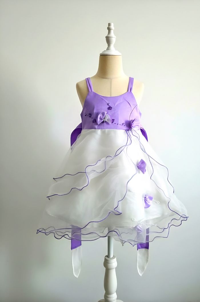 Robe blanche cérémonie soirée mariage fête anniversaire fille 4ans - photo numéro 2