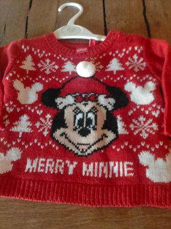 Pull de Noël Minnie 3 mois
