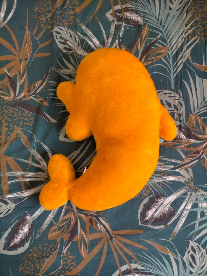 Doudou oreiller dauphin jaune - photo numéro 2