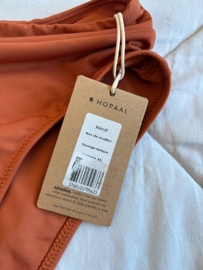 Bas de maillot de bain Hopaal eco responsable orange brique ocre taille XS/34 neuf - photo numéro 3