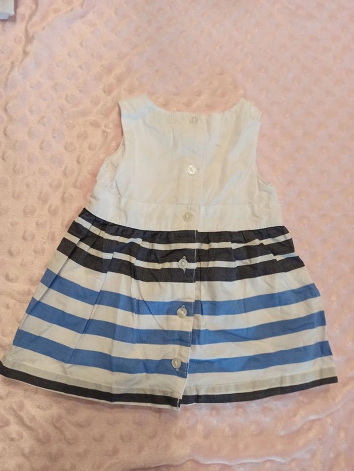 Robe été rayée blanche et bleu 3 mois - photo numéro 3