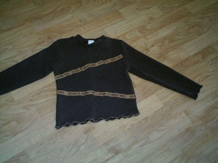 Pull ENVERS ET CONTRE TOUS marron et beige taille 10 ans TBE