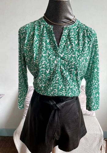 Blouse en coton,manches 3/4.
