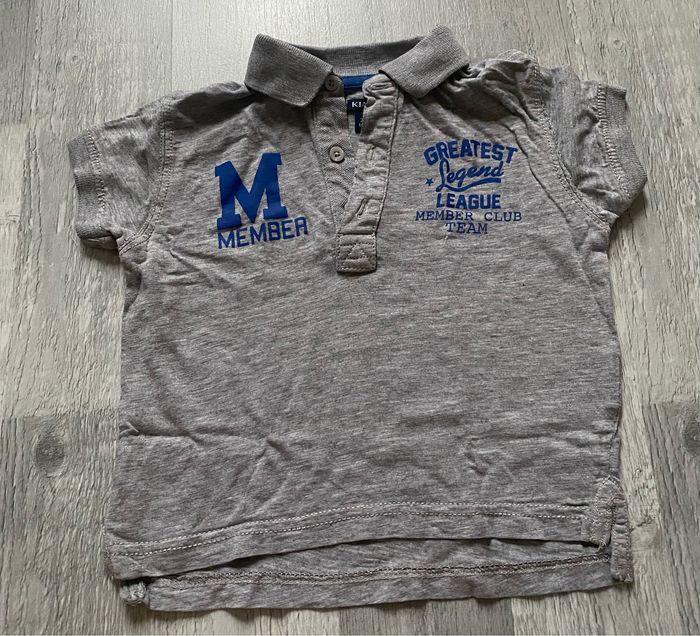 Polo manches courtes gris 24 mois