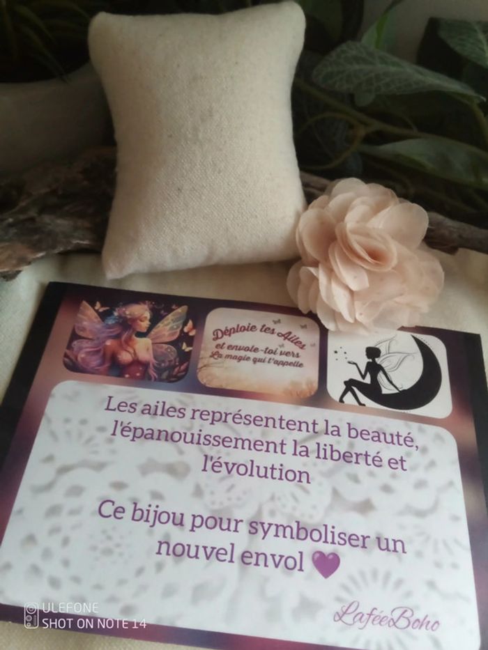 Collier papillon abalone + carte - photo numéro 3