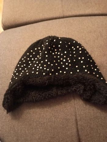Bonnet fourré avec strass fille 5/8 ans