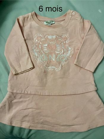 Robe sweat rose KENZO - 6 mois - manches longues