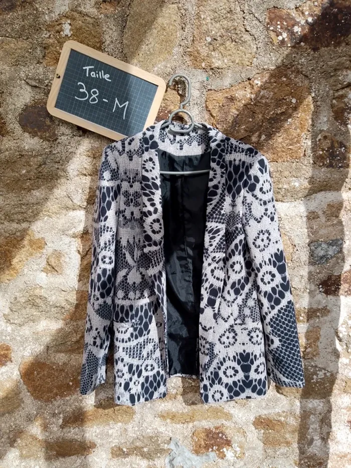 Blazer noir crème