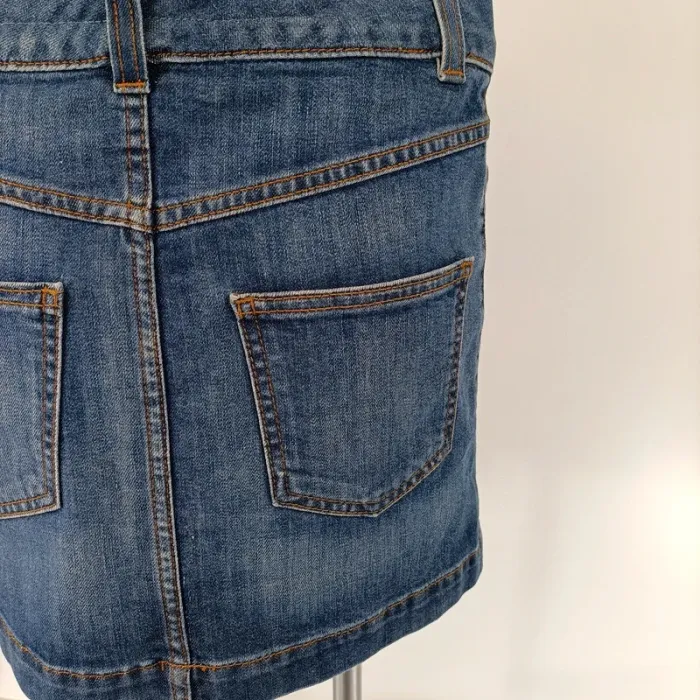 Mini jupe en jean Kookai - taille 36 - agraphe + zip - empiècements jeans A180 - photo numéro 2