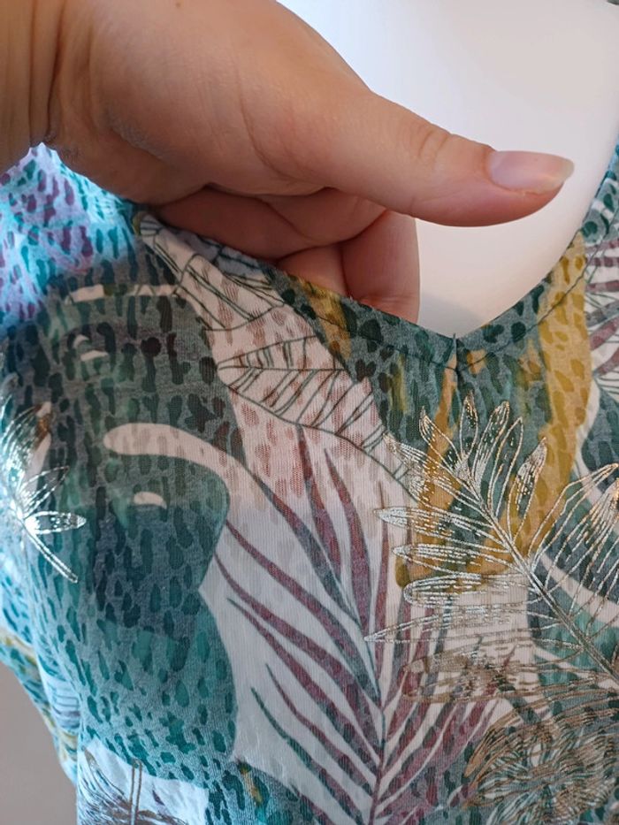 Blouse colorée avec imprimé feuilles Promod taille L 40 - photo numéro 6