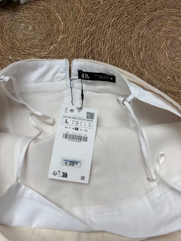 Robe blanche bi matière Zara taille L - photo numéro 3