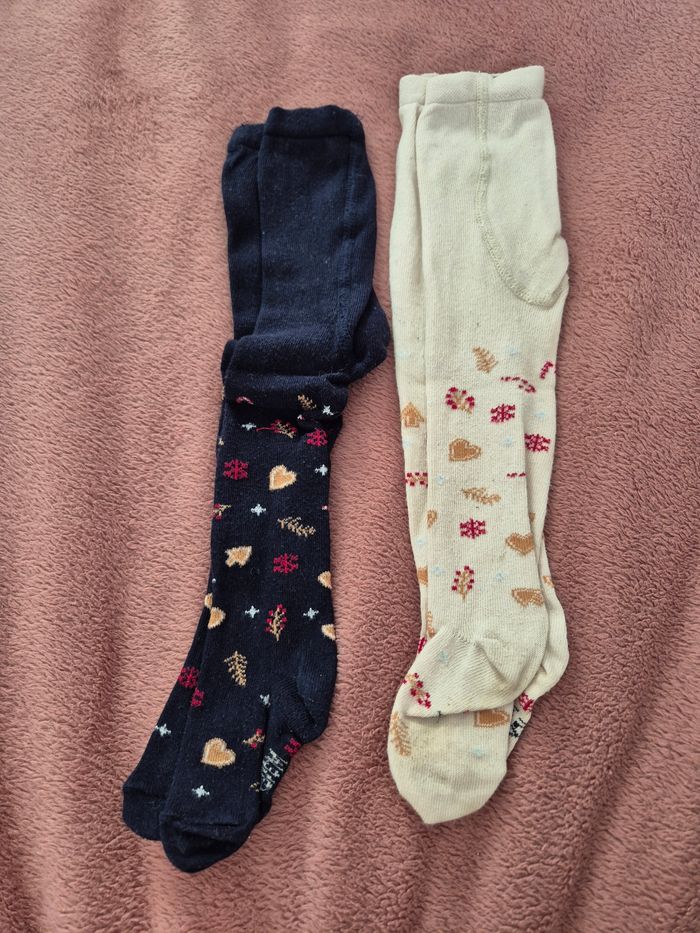 Lot de 2 collants de Noël 3-6 mois.