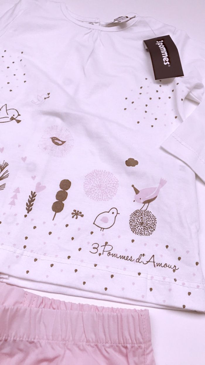 Ensemble 3 pommes neuf étiqueté taille 80 - photo numéro 2