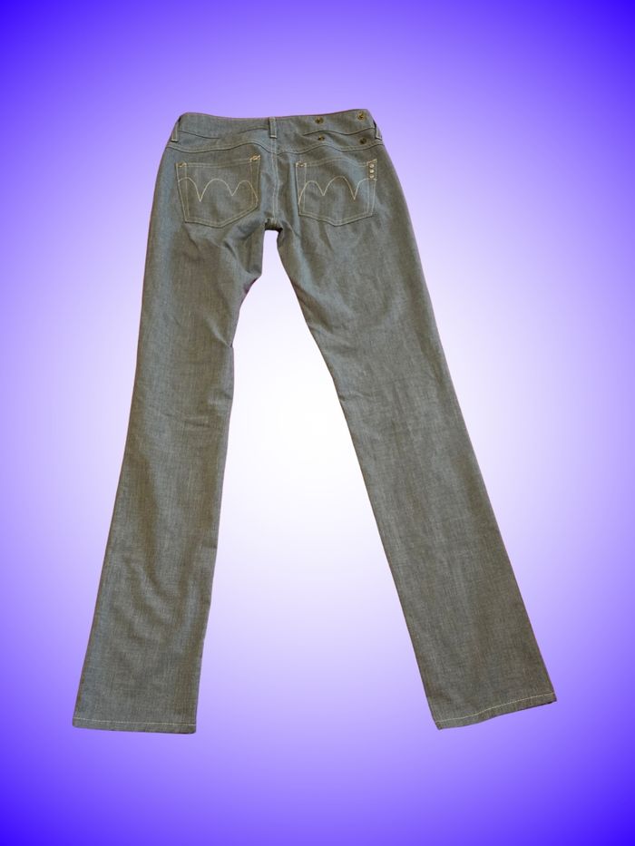 Jean Droit MET in Jeans – Gris Délavé – Taille 38 M – Made in Italy – Broderies Poches Arrière – Très Bon État - photo numéro 2