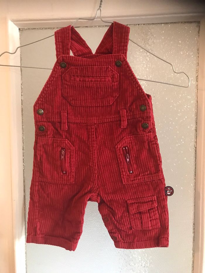 Salopette rouge velours orchestra taille 3 mois