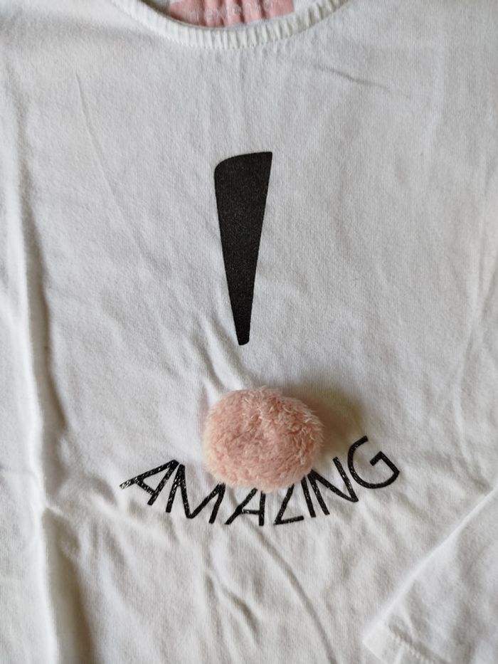 haut blanc avec pompon 8ans - photo numéro 4