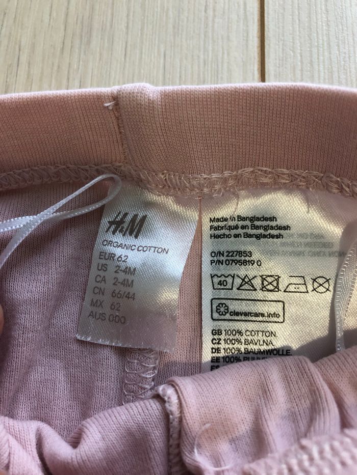 Pantalon rose pale 2-4 mois H&M - photo numéro 2