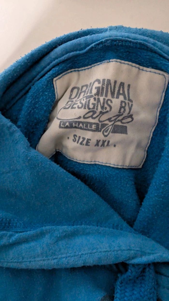 Sweat à capuche bleu La Halle XXL - Style College Américain - photo numéro 2