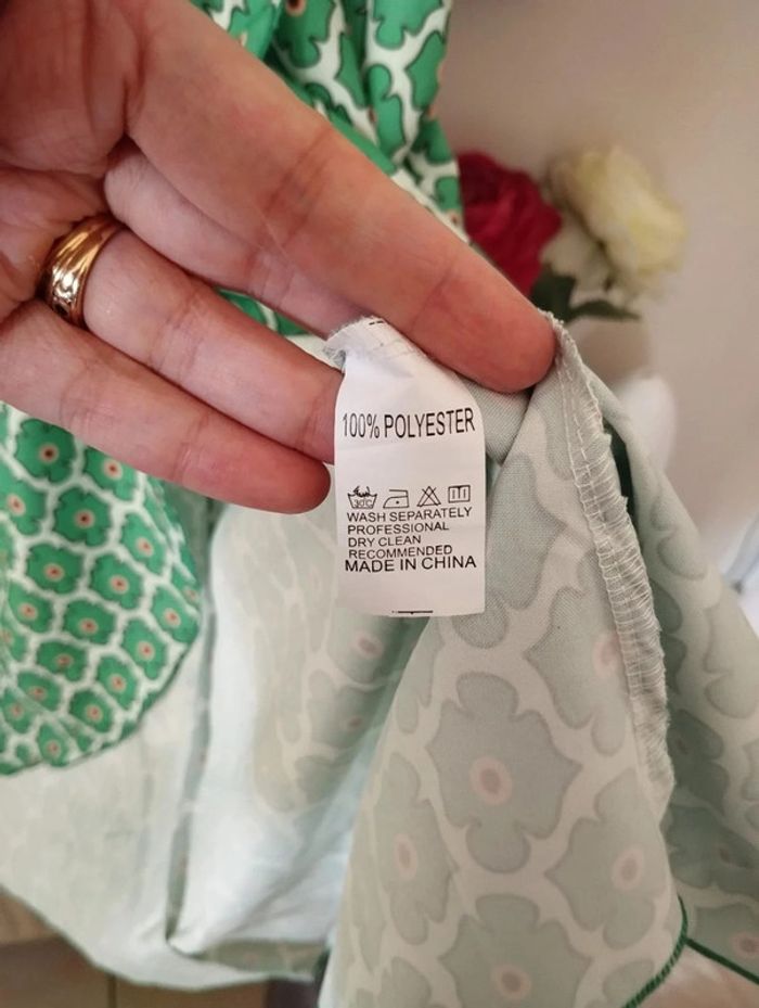 🌿Robe Verte Légère Croisée Graphique T34/36🌿 - photo numéro 13