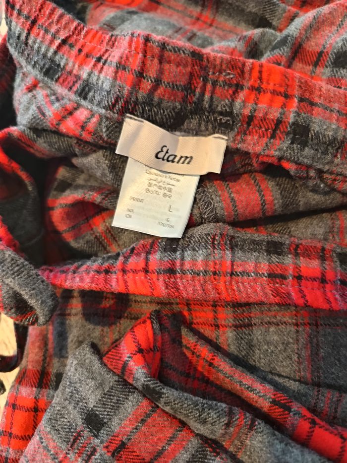 Bas de pyjama pilou à carreaux - photo numéro 2
