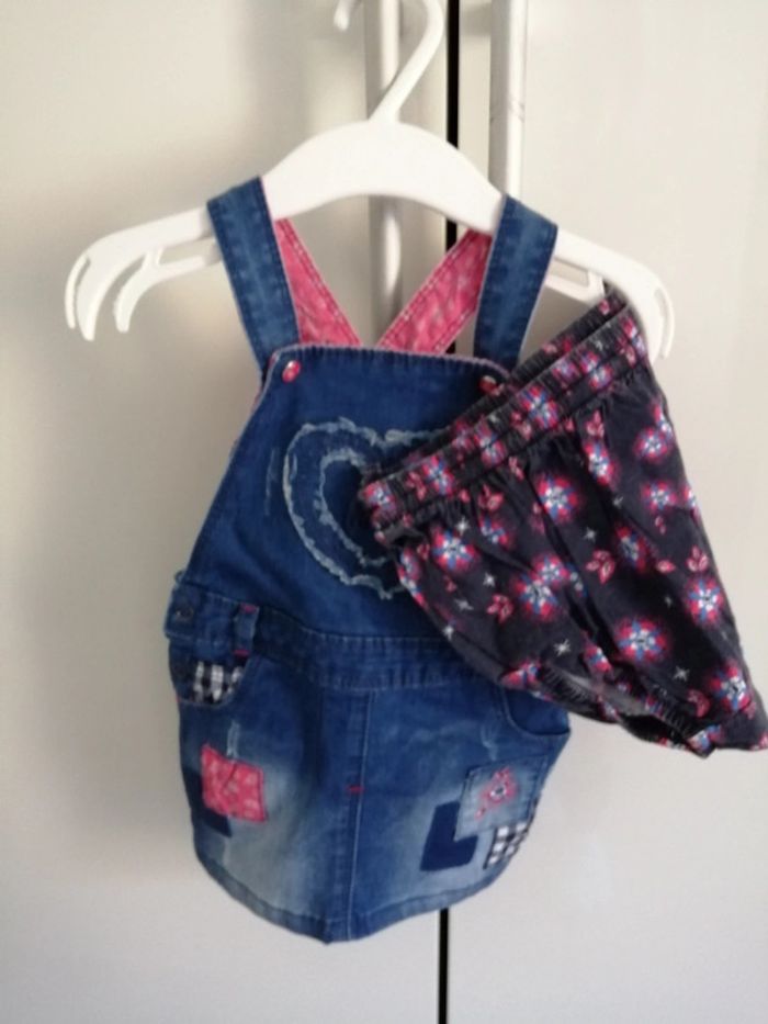 Robe en jean et bloomer 9 mois - photo numéro 4