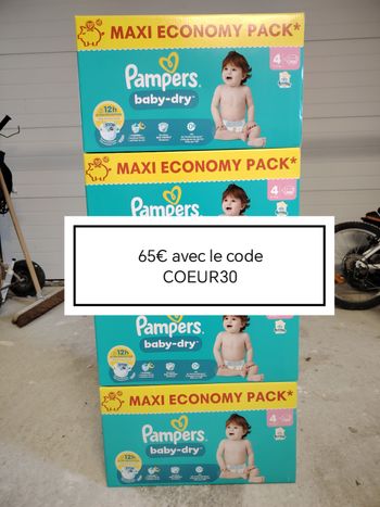 432 couches pampers baby-dry en taille 4 