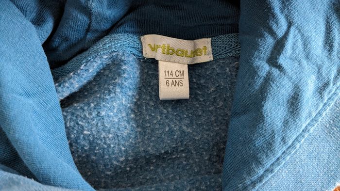 Sweat à capuche bleu Vertbaudet 6 ans - photo numéro 3