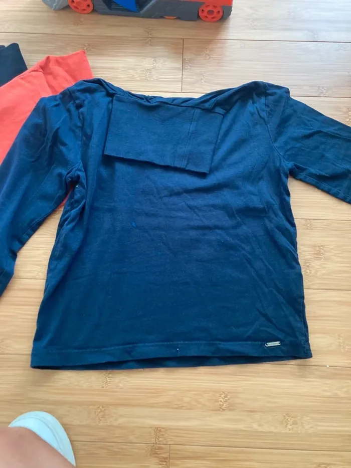 6 ans - Set de 3 sous pull - bleu marine - orange - noir - photo numéro 2