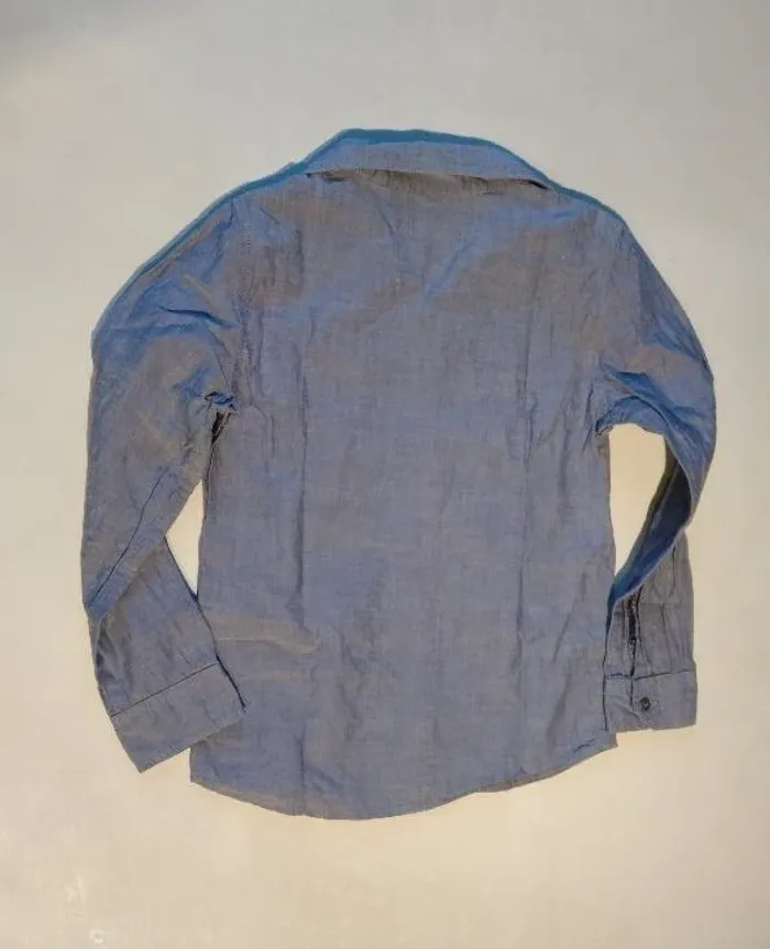 chemise manches longues bleu jean bourget 6 ans - photo numéro 2
