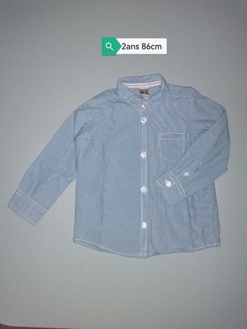 Chemise Tao bleu finement rayée 2ans 86cm