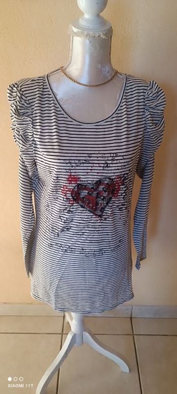 Tee shirt manches longues rayé