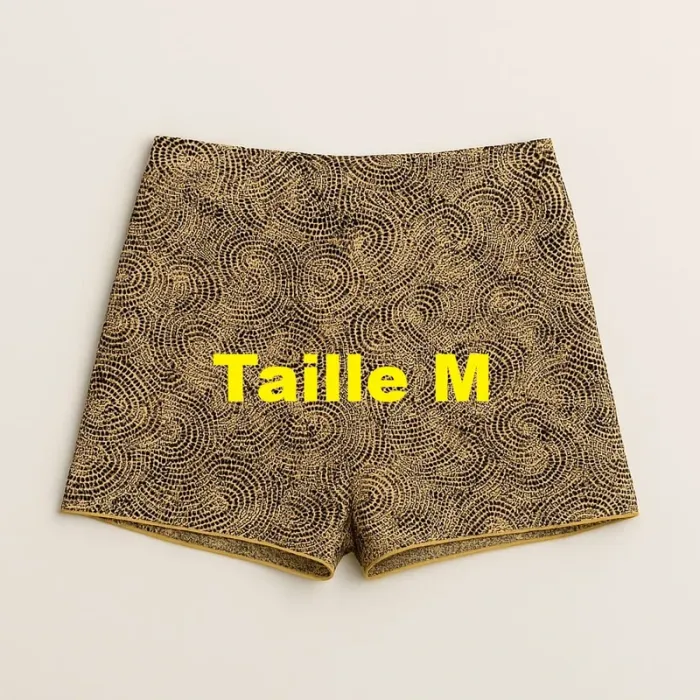Short moutarde noir crème Akoz Taille M