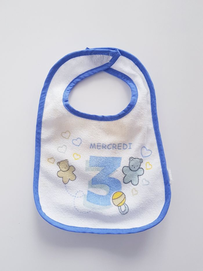 Baby Bear - Lot de 7 bavoirs - Doublure plastifié - Jours de la semaine - photo numéro 9
