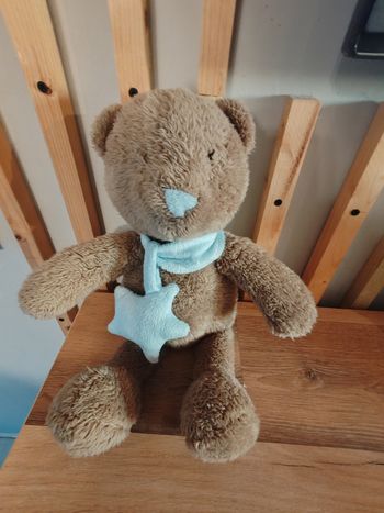 Ours marron bandana et étoile bleue claire