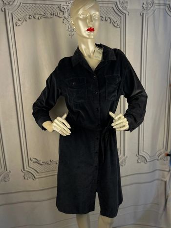 Robe longue en velours marine Hartford T2 / M neuve