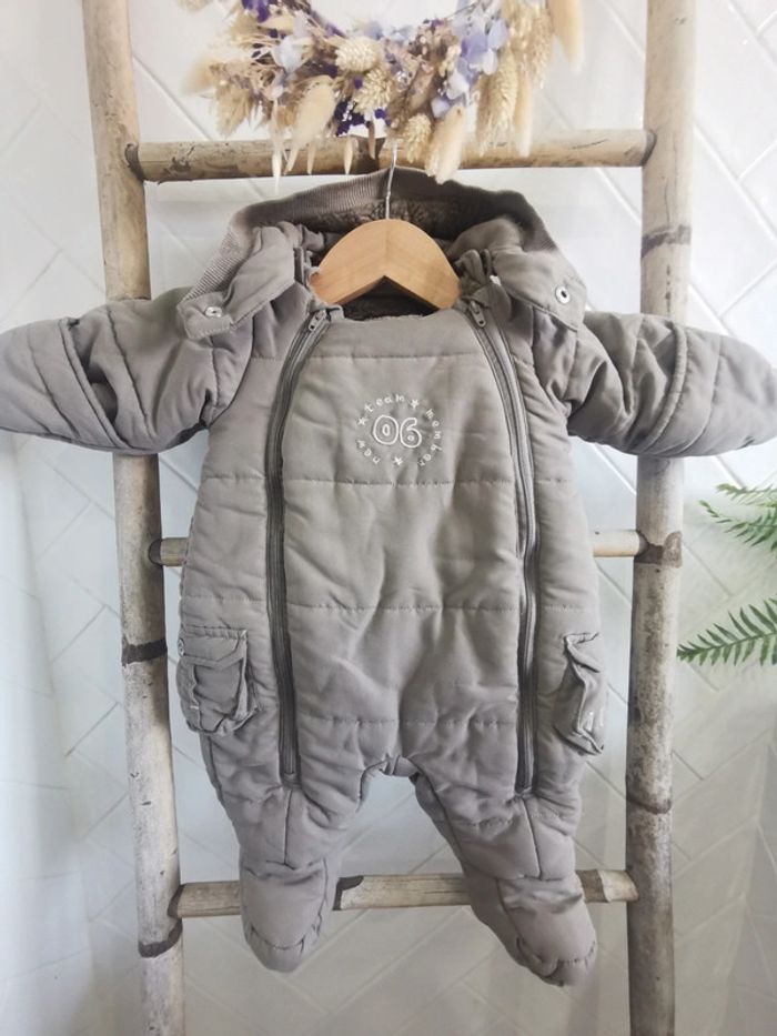 🌿Combinaison bébé chaude taupe 56cm
