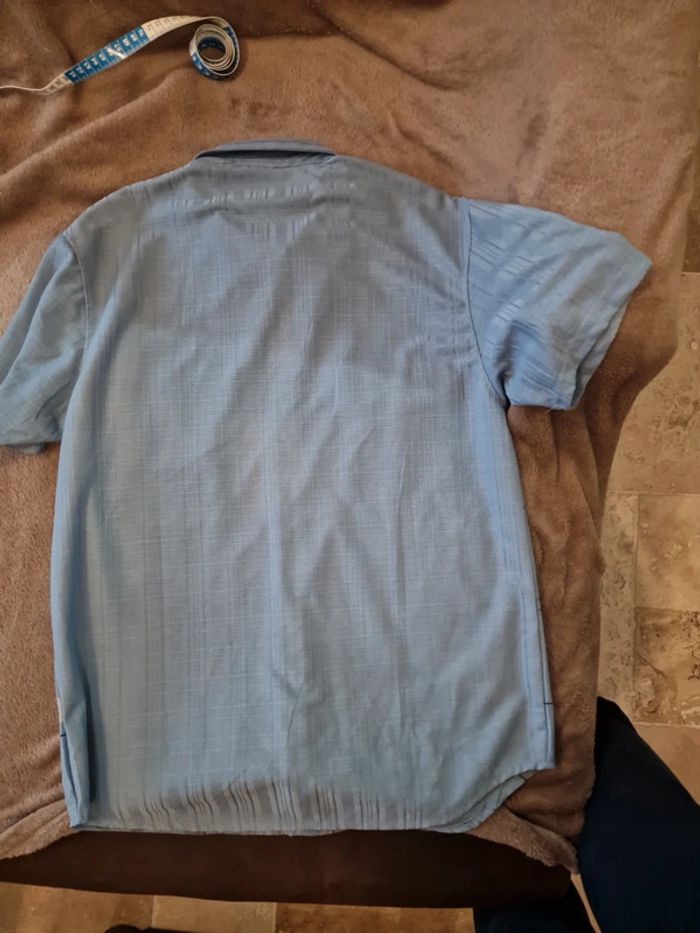 Chemise manche courte bleu à liseré - photo numéro 7