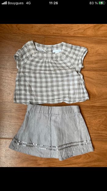 Ensemble jupe t-shirt Obaibi 6 mois