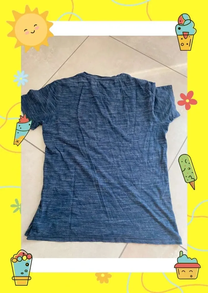 T shirt marine blanc - photo numéro 4