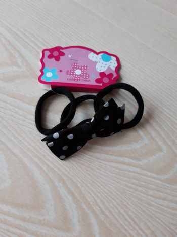 Lot élastique noir 1 nœud pois blanc