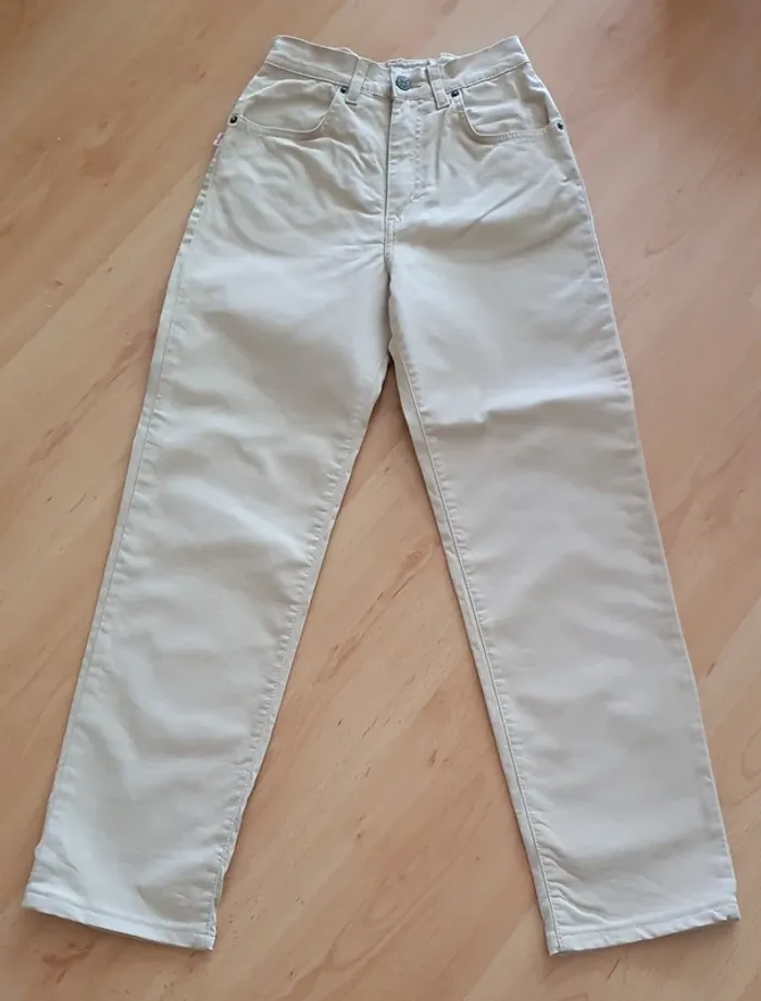 Pantalon crème/ocre Ober - photo numéro 3
