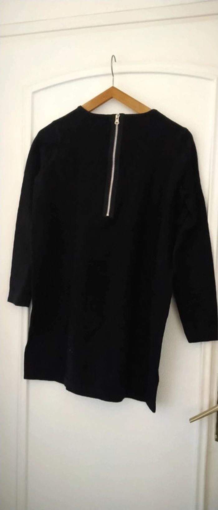 Pull long fermeture éclair au dos noir femme S mango - photo numéro 3