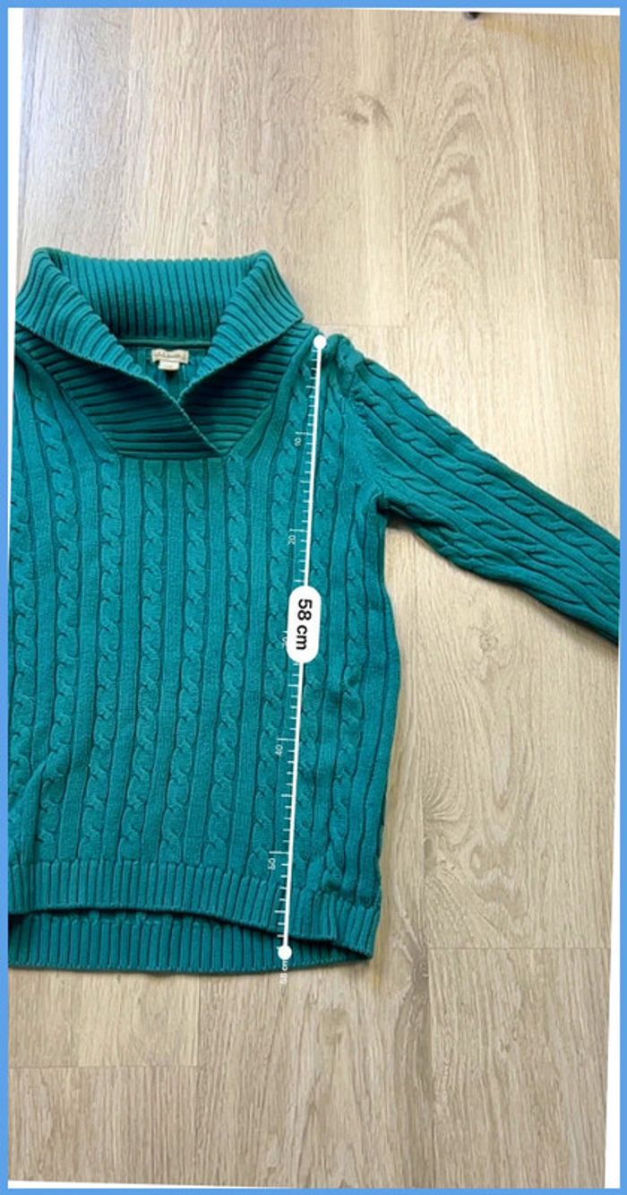 Pull col roulé Femme avec Torsade L.L. Bean Turquoise Taille XS - photo numéro 4