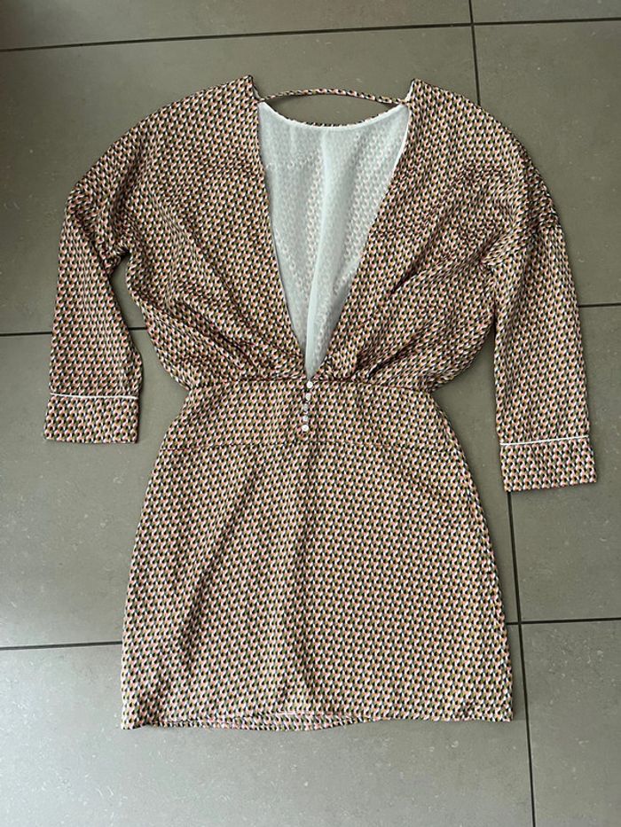 Robe à motifs dos nu Zara XS - photo numéro 2
