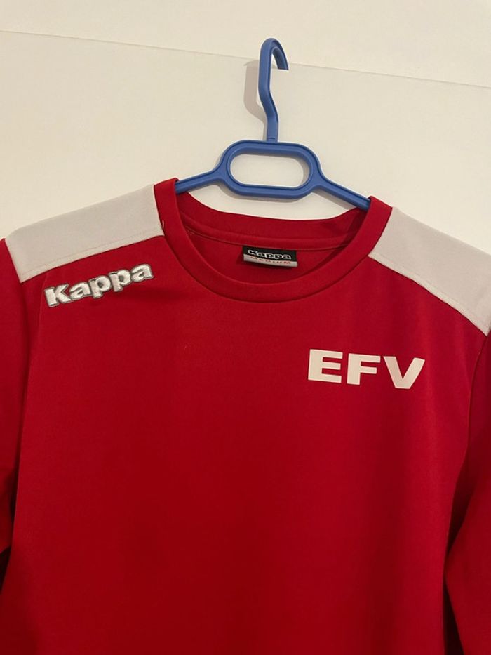 Sweat à manches longues col rond rouge et blanc Kappa taille M - photo numéro 2