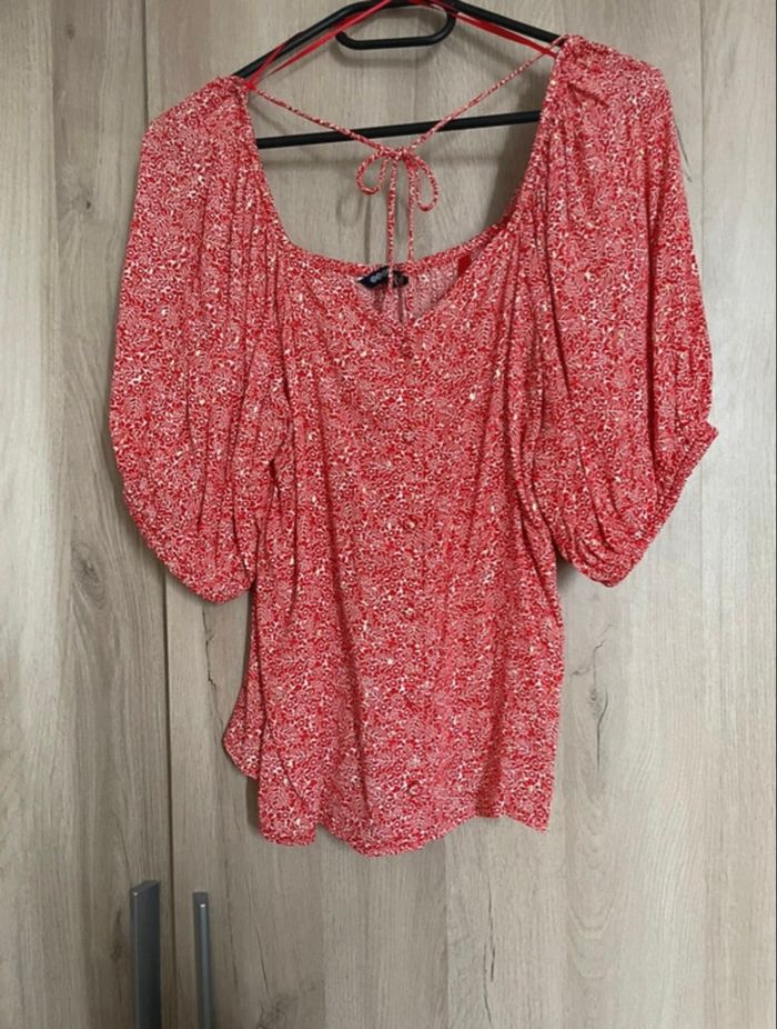 Blouse à manche courte rouge