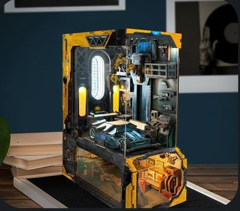[NEUF] Kit DIY Book Nook Garage / Atelier Automobile style Cyberpunk 3D