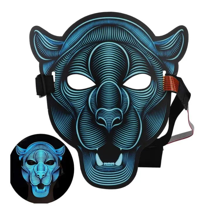 Masque panthère lumineux réactif au son – Goodmark Taille Unique Neuf