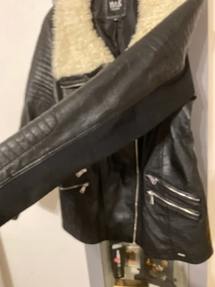 veste simili cuir col fourrure 46 Ms Mode - photo numéro 6